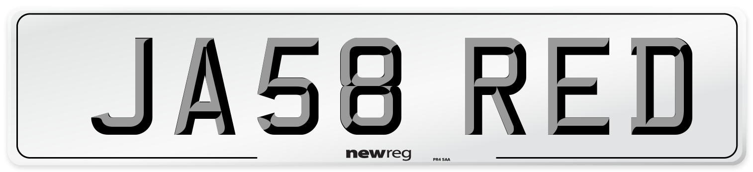 JA58 RED Number Plate from New Reg